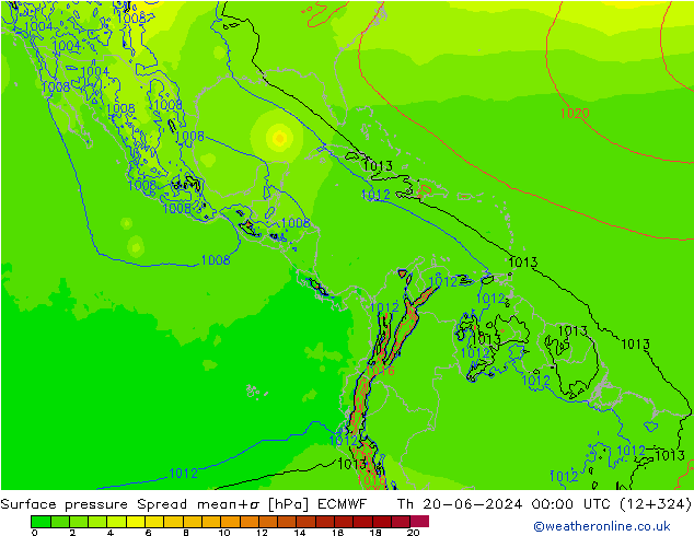 pressão do solo Spread ECMWF Qui 20.06.2024 00 UTC