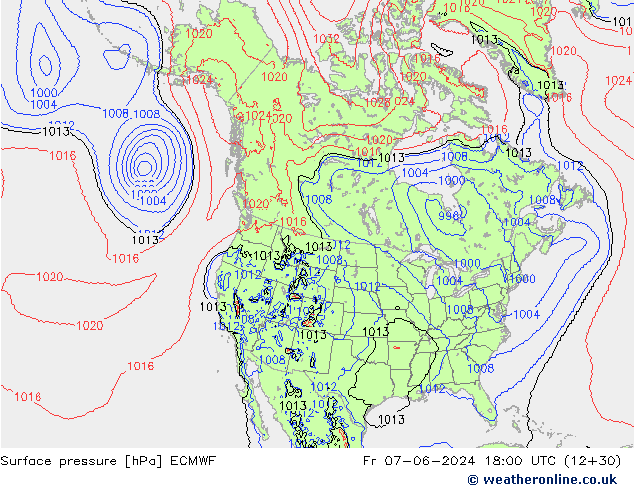 Yer basıncı ECMWF Cu 07.06.2024 18 UTC