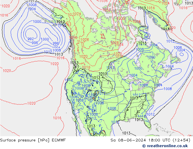 Luchtdruk (Grond) ECMWF za 08.06.2024 18 UTC