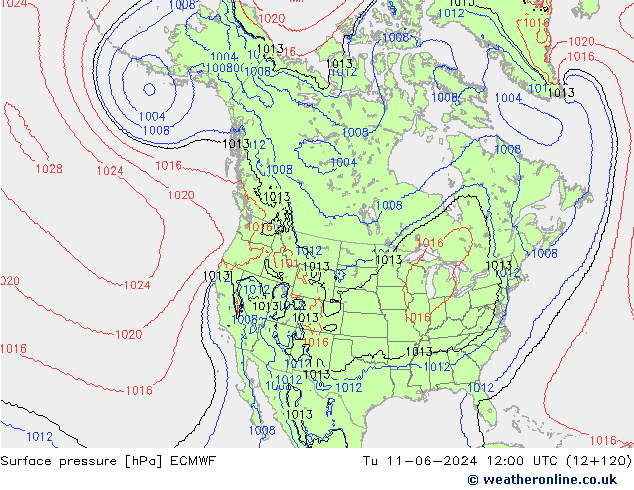 Yer basıncı ECMWF Sa 11.06.2024 12 UTC