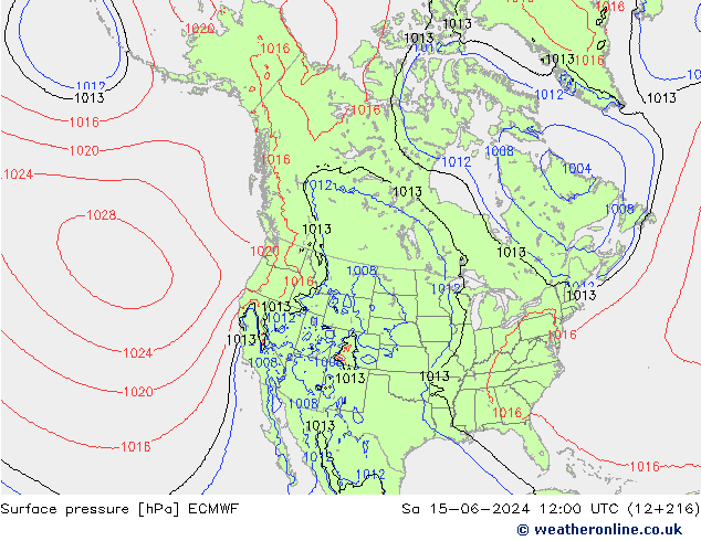 Yer basıncı ECMWF Cts 15.06.2024 12 UTC