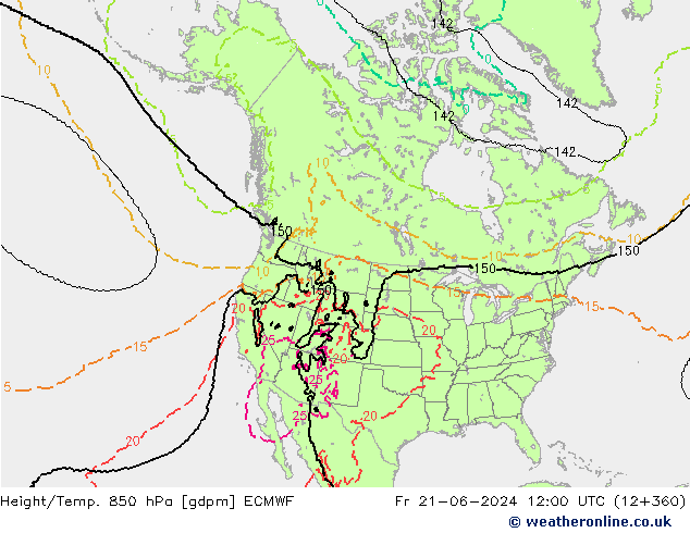 Yükseklik/Sıc. 850 hPa ECMWF Cu 21.06.2024 12 UTC