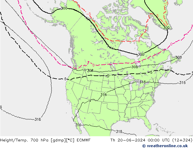 Height/Temp. 700 hPa ECMWF  20.06.2024 00 UTC