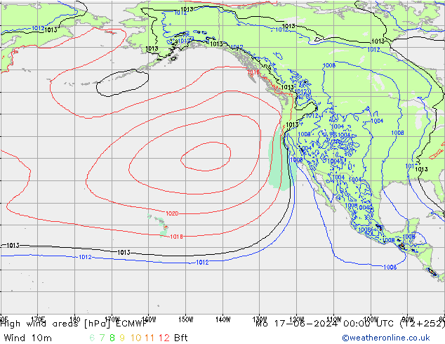 High wind areas ECMWF Mo 17.06.2024 00 UTC