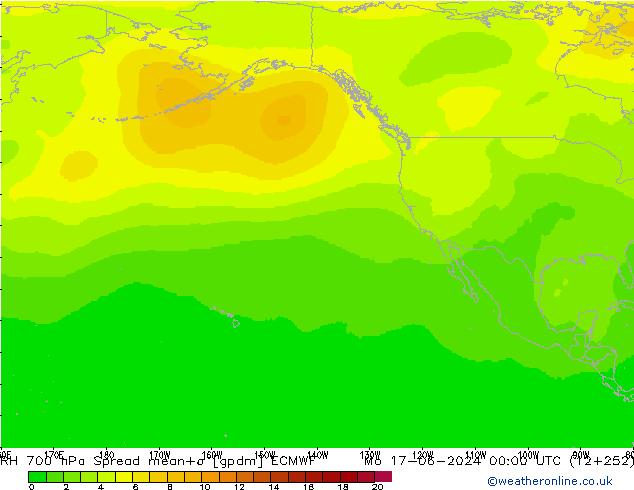 RH 700 hPa Spread ECMWF Mo 17.06.2024 00 UTC