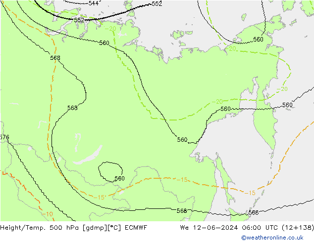 Height/Temp. 500 гПа ECMWF ср 12.06.2024 06 UTC