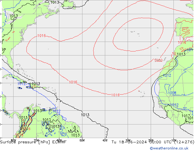 Yer basıncı ECMWF Sa 18.06.2024 00 UTC