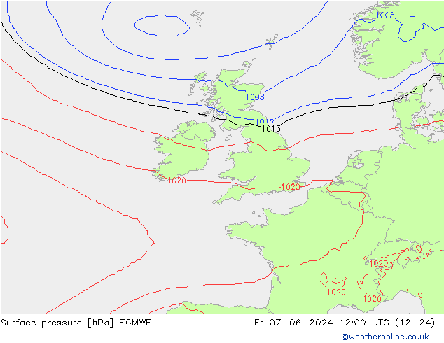 pression de l'air ECMWF ven 07.06.2024 12 UTC