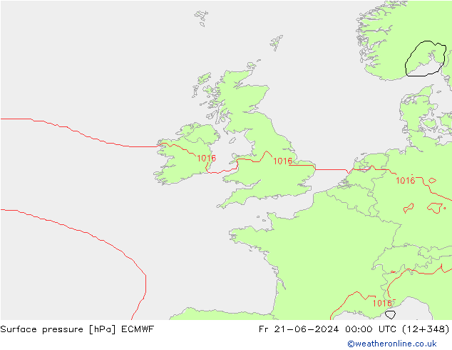 Luchtdruk (Grond) ECMWF vr 21.06.2024 00 UTC