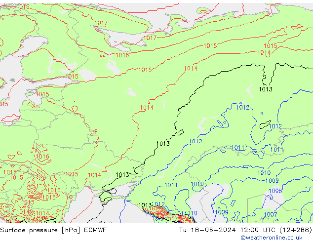 ciśnienie ECMWF wto. 18.06.2024 12 UTC