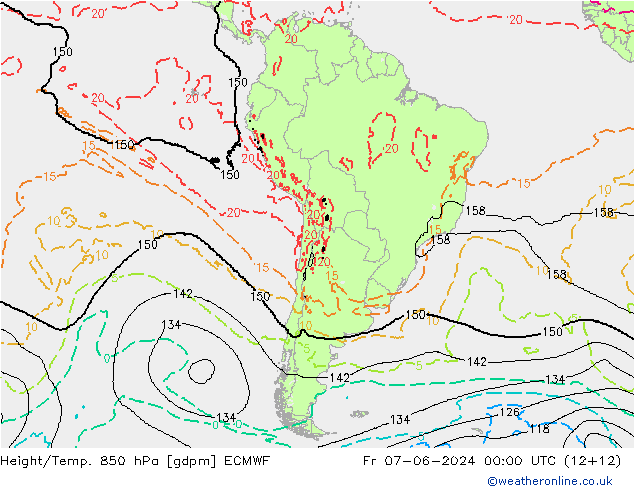 Height/Temp. 850 hPa ECMWF  07.06.2024 00 UTC