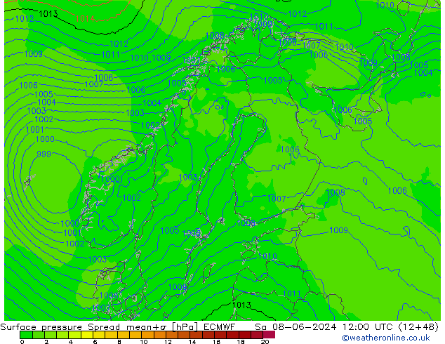 Yer basıncı Spread ECMWF Cts 08.06.2024 12 UTC