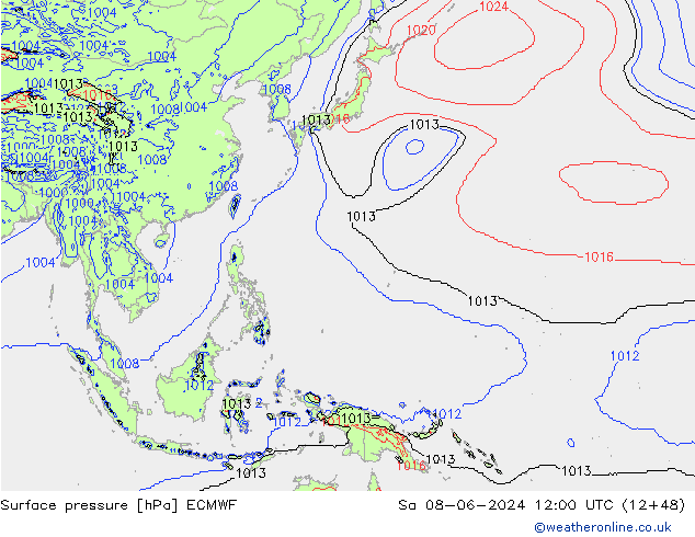 Yer basıncı ECMWF Cts 08.06.2024 12 UTC