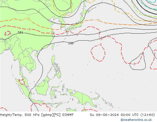 Height/Temp. 500 hPa ECMWF  09.06.2024 00 UTC