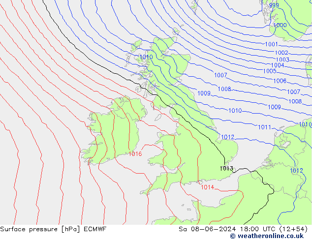 Luchtdruk (Grond) ECMWF za 08.06.2024 18 UTC