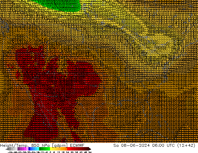 Height/Temp. 850 hPa ECMWF Sa 08.06.2024 06 UTC