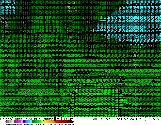 Hoogte/Temp. 500 hPa ECMWF ma 10.06.2024 06 UTC