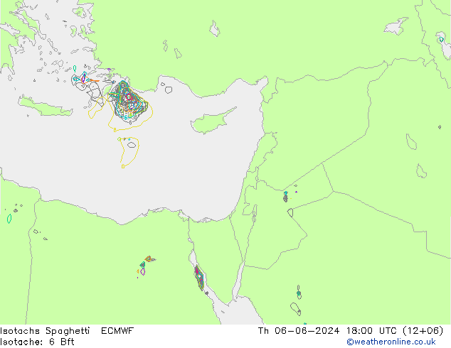 Isotachs Spaghetti ECMWF  06.06.2024 18 UTC