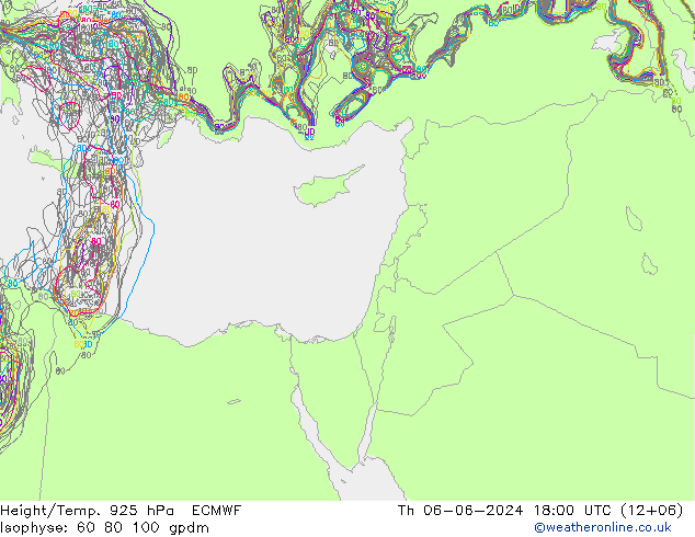 Height/Temp. 925 hPa ECMWF  06.06.2024 18 UTC