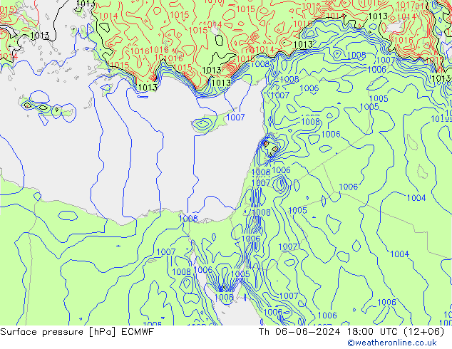 ciśnienie ECMWF czw. 06.06.2024 18 UTC