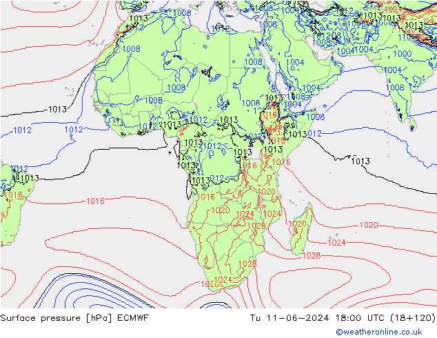 pression de l'air ECMWF mar 11.06.2024 18 UTC