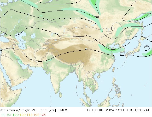 Jet stream ECMWF Sex 07.06.2024 18 UTC