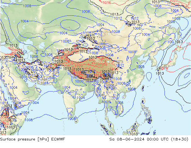 pression de l'air ECMWF sam 08.06.2024 00 UTC