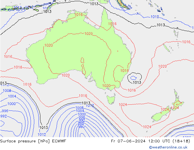 Yer basıncı ECMWF Cu 07.06.2024 12 UTC