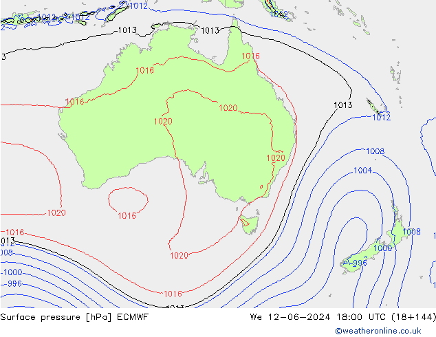 приземное давление ECMWF ср 12.06.2024 18 UTC