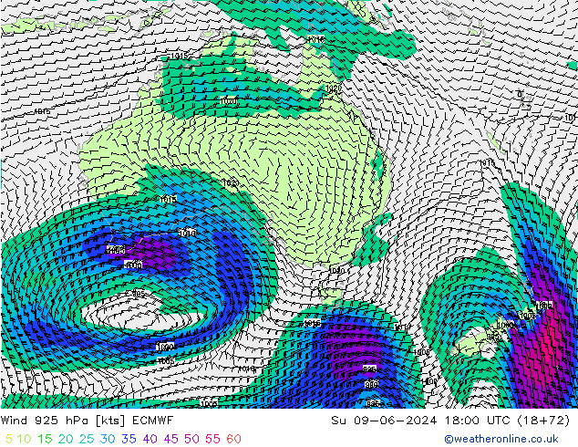 Wind 925 hPa ECMWF Su 09.06.2024 18 UTC