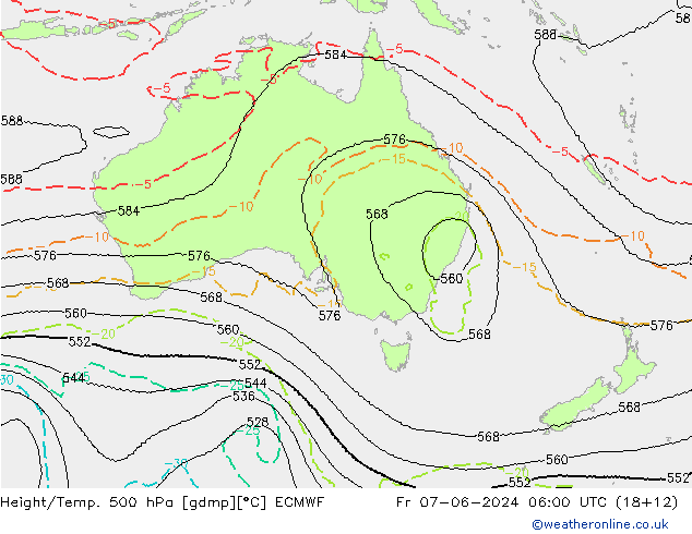 Height/Temp. 500 hPa ECMWF pt. 07.06.2024 06 UTC