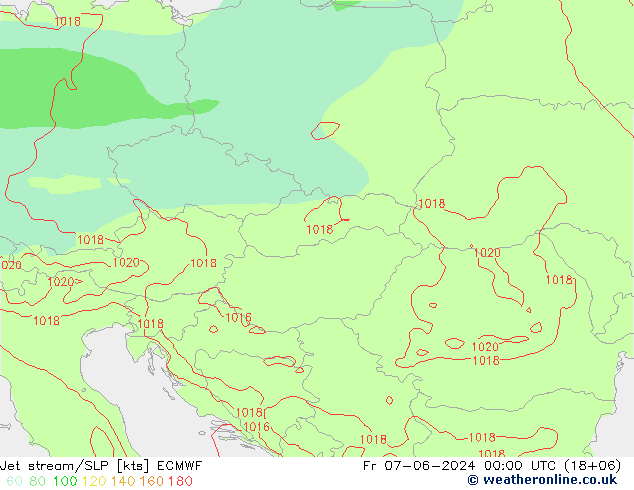 Corriente en chorro ECMWF vie 07.06.2024 00 UTC