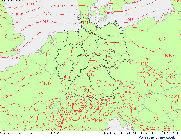 Bodendruck ECMWF Do 06.06.2024 18 UTC