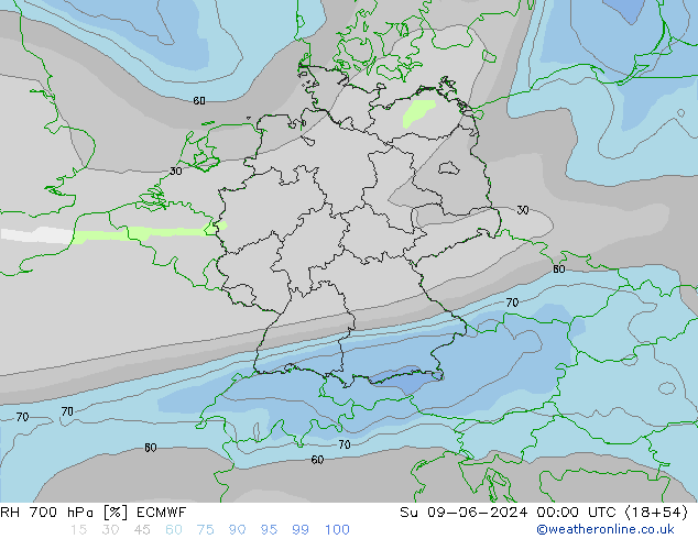 RV 700 hPa ECMWF zo 09.06.2024 00 UTC