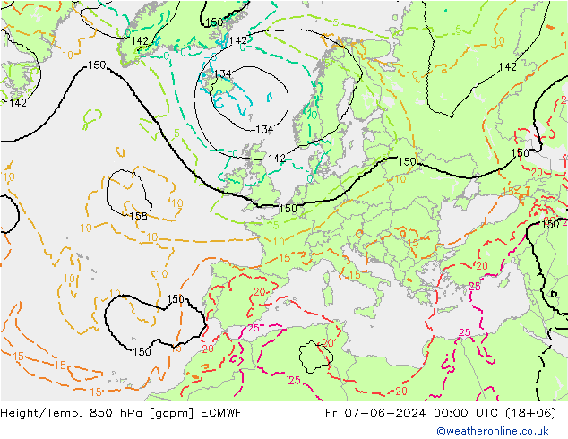 Height/Temp. 850 hPa ECMWF  07.06.2024 00 UTC