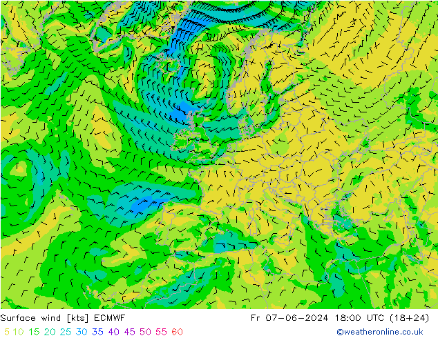 Wind 10 m ECMWF vr 07.06.2024 18 UTC