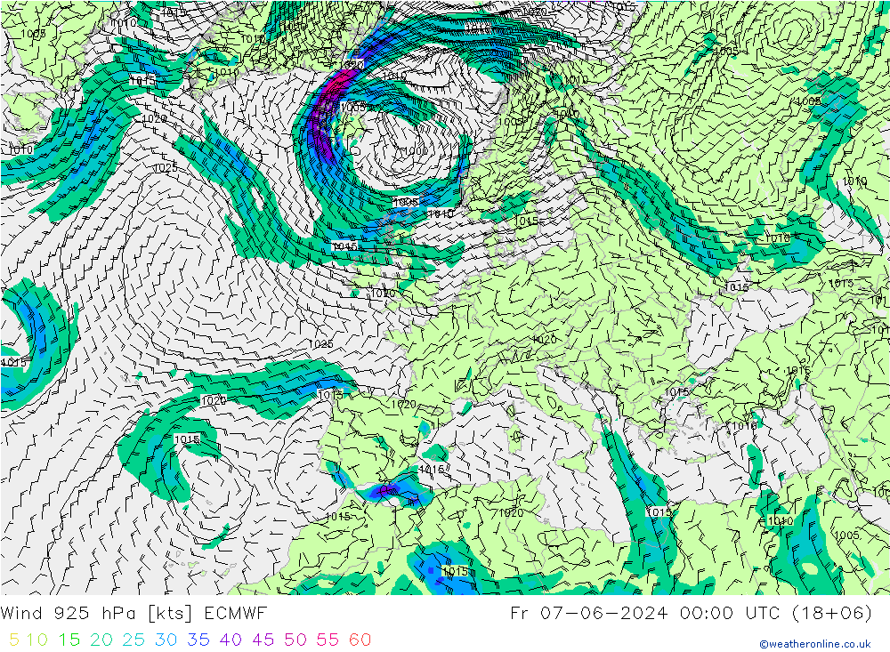  925 hPa ECMWF  07.06.2024 00 UTC