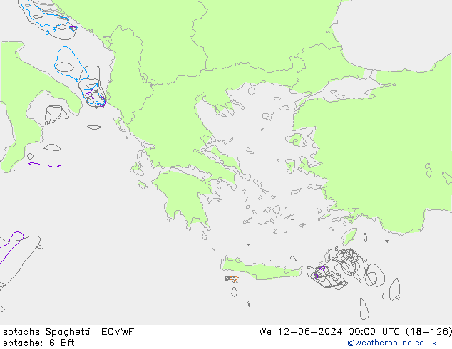 Isotachs Spaghetti ECMWF  12.06.2024 00 UTC