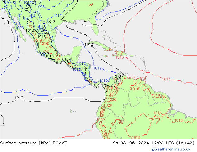 Pressione al suolo ECMWF sab 08.06.2024 12 UTC