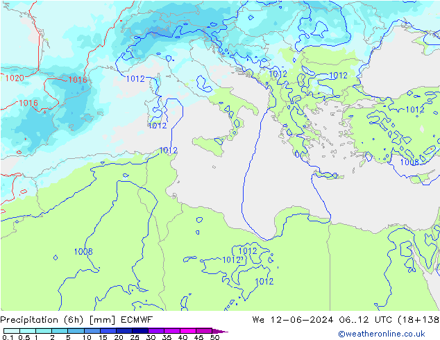 opad (6h) ECMWF śro. 12.06.2024 12 UTC