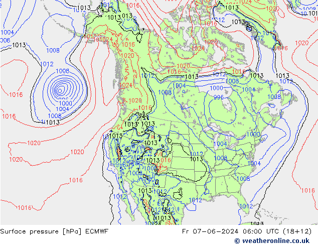 Surface pressure ECMWF Fr 07.06.2024 06 UTC