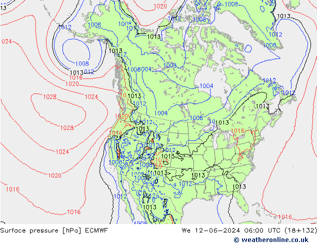 Atmosférický tlak ECMWF St 12.06.2024 06 UTC