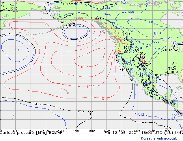 Surface pressure ECMWF We 12.06.2024 18 UTC