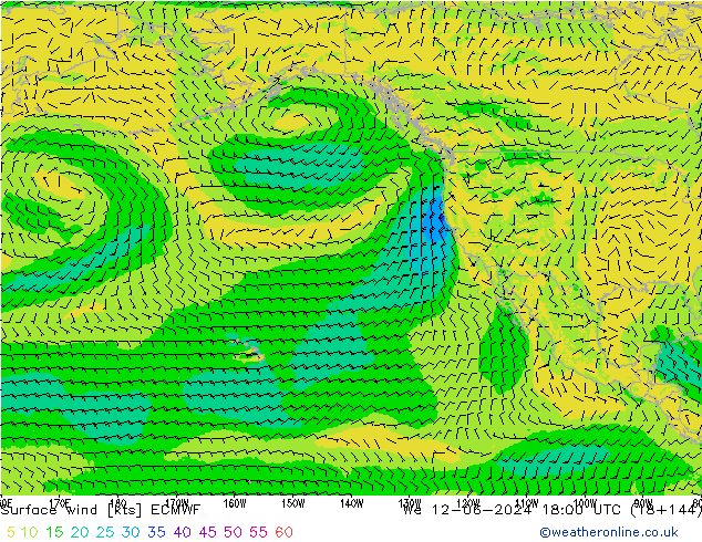 Rüzgar 10 m ECMWF Çar 12.06.2024 18 UTC