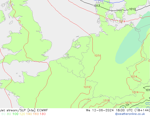 джет/приземное давление ECMWF ср 12.06.2024 18 UTC