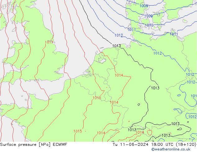 pression de l'air ECMWF mar 11.06.2024 18 UTC