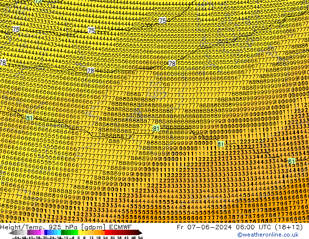 Height/Temp. 925 hPa ECMWF Sex 07.06.2024 06 UTC