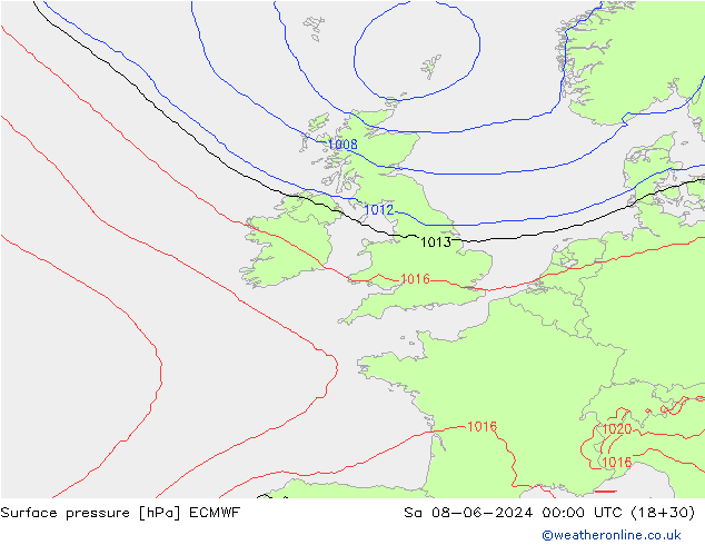 Yer basıncı ECMWF Cts 08.06.2024 00 UTC