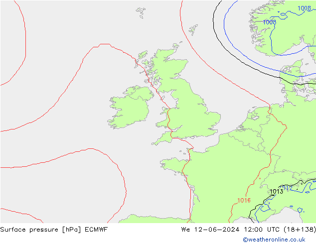 pressão do solo ECMWF Qua 12.06.2024 12 UTC