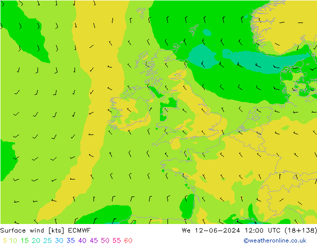 Bodenwind ECMWF Mi 12.06.2024 12 UTC